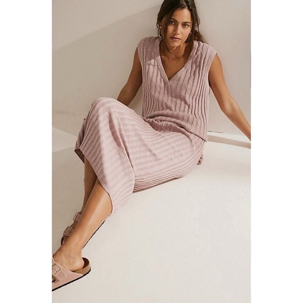 Free People Beach Veda Ribbed Knit Sweater Skirt Set Small